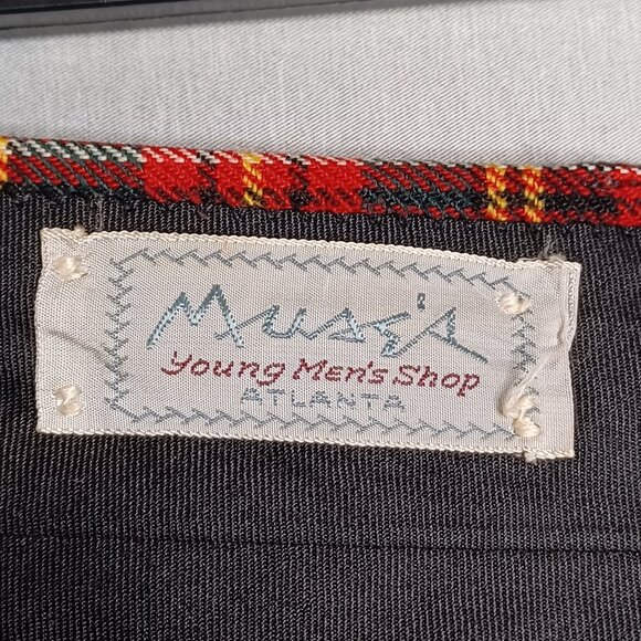 Vintage MUSE'S Pants Men's 30x30 Wool Tartan Plaid Straight Leg 80's Y2K Goth - Picture 9 of 10